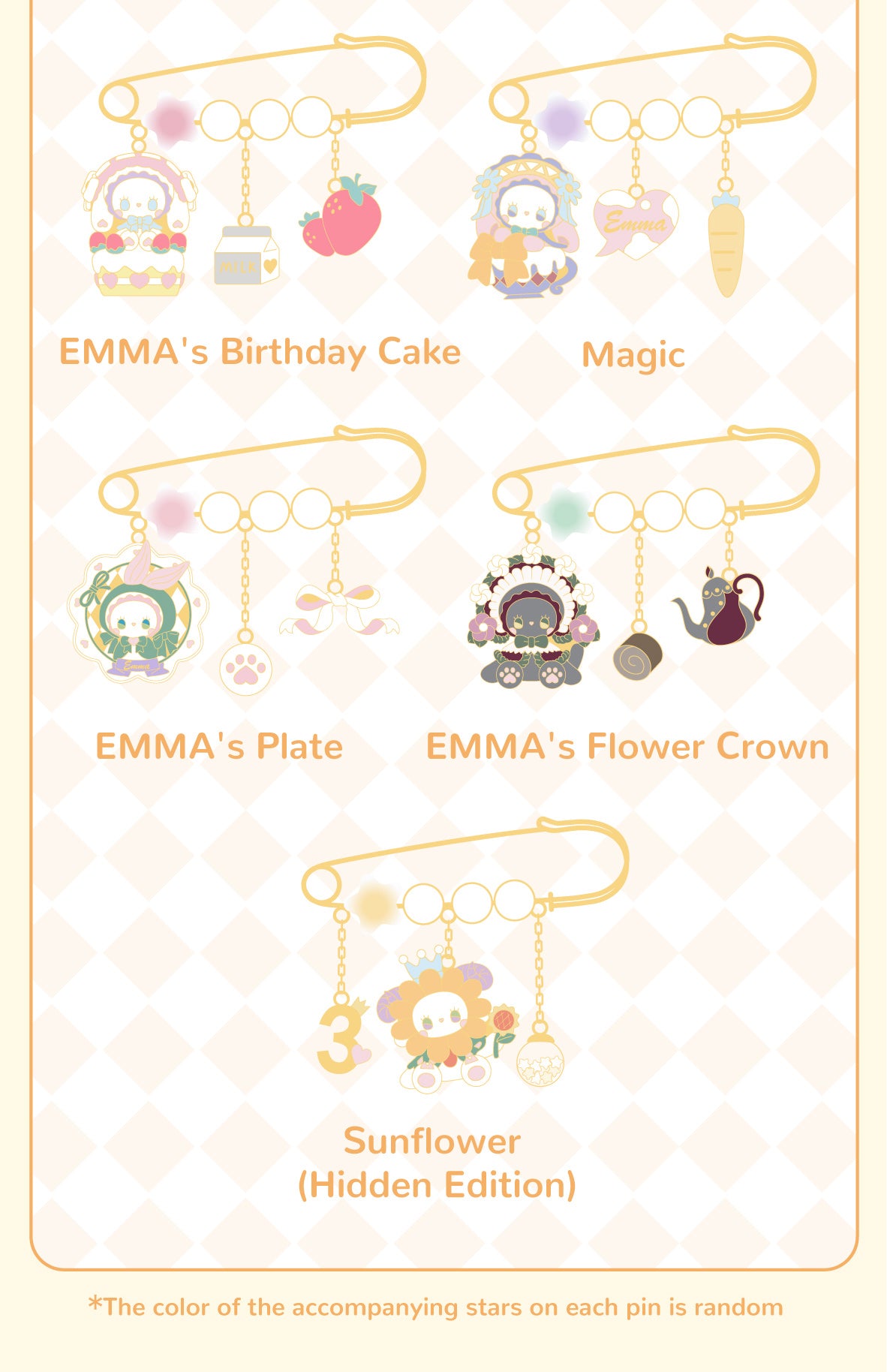 LUCKY EMMA -EMMA’Sbirthday party brooches pins blind box