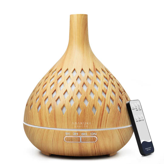 ASAKUKI Openwork Vase Light Wood Essential Oil Diffuser
