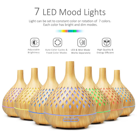 Openwork Vase Light Wood Essential Oil Diffuser