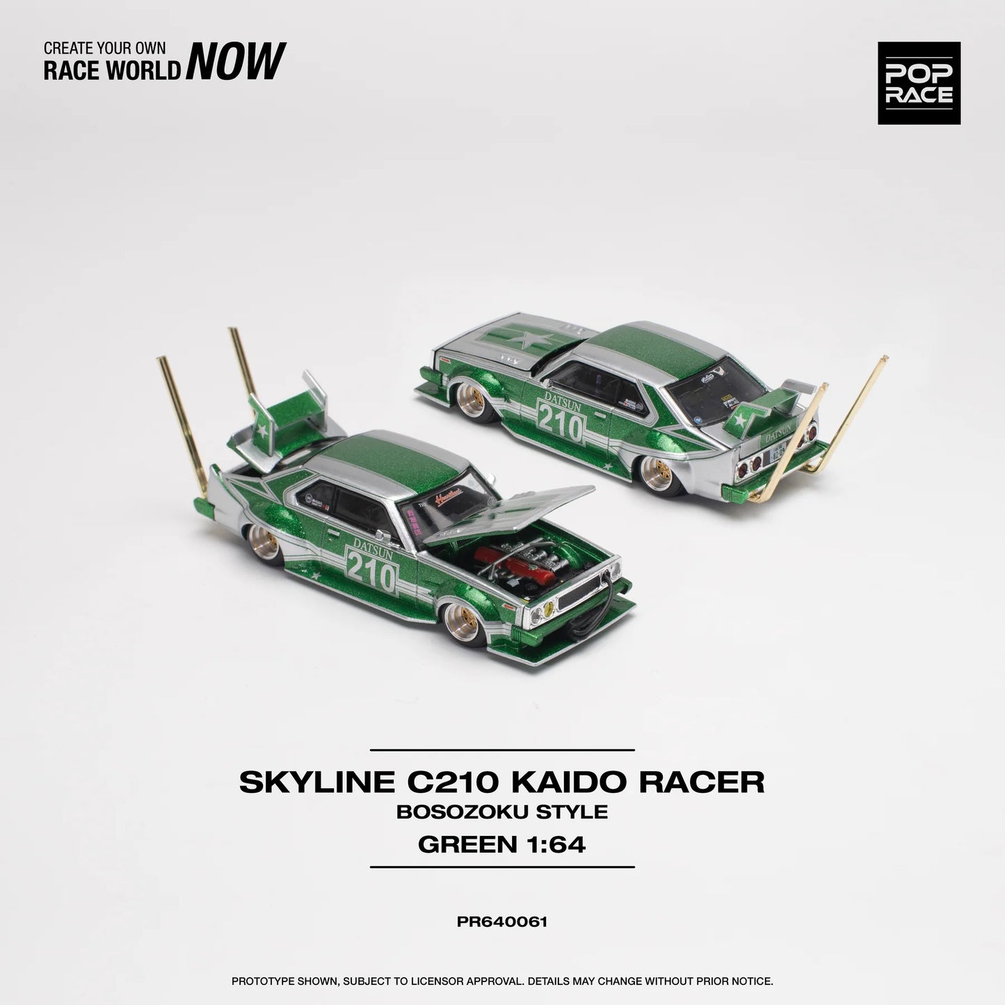 POPRACE 1:64 Skyline C210 Kaido Racer (BOSOZOKU STYLE)