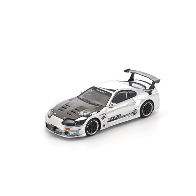 Pop Race 1:64 Top Secret GT300 Supra Silver Chrome PR640325 - official product view 3