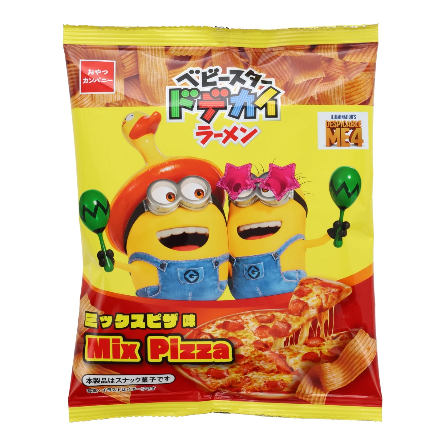 【Japan】Baby Star Crispy Noodles---Minions Mix Pizza Flavor 60g