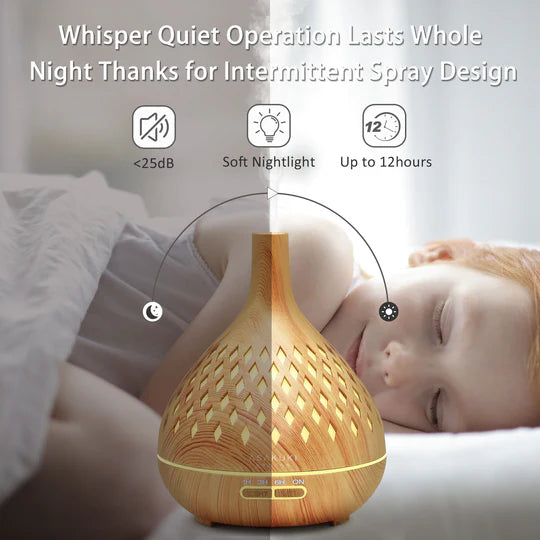 Openwork Vase Light Wood Essential Oil Diffuser