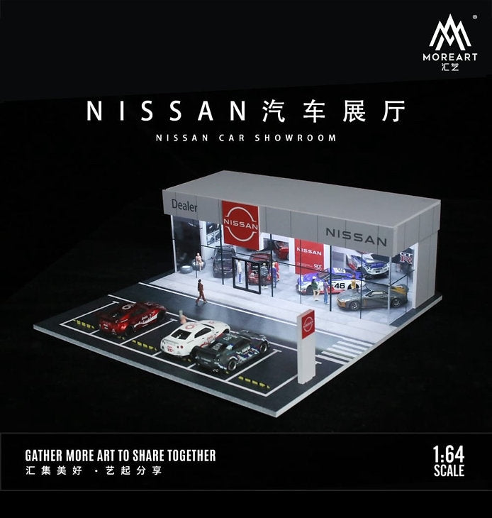 MoreArt NISSAN DEALER DEALERSHIP GARAGE SHOP DIORAMA LIGHTS 1/64 FOR DIECAST MOREART