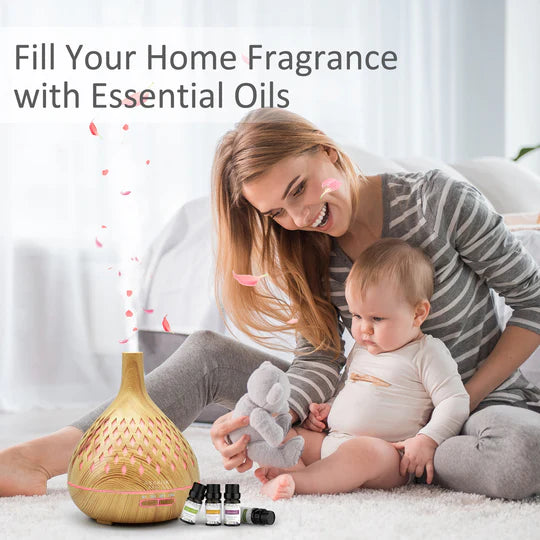 Openwork Vase Light Wood Essential Oil Diffuser