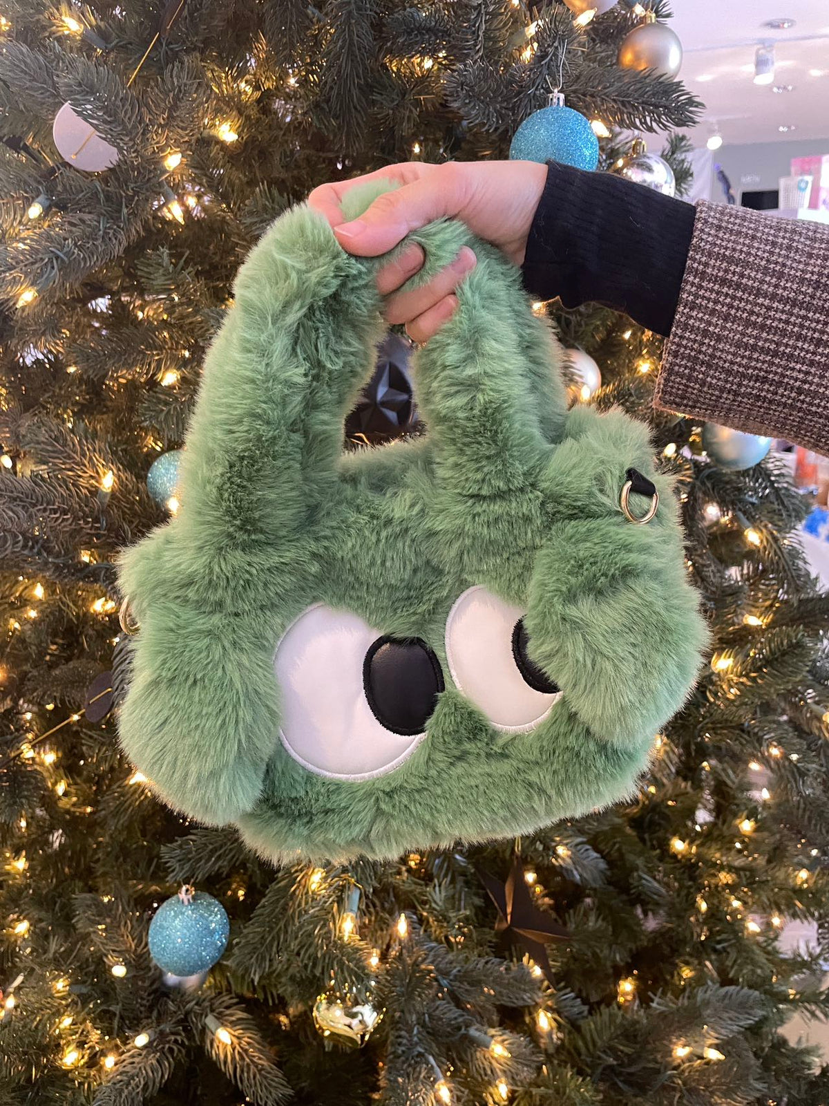 Big eye plush handbag