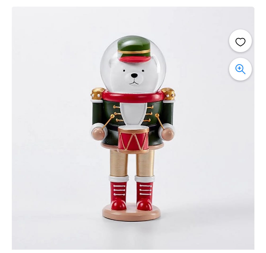 Nutcracker bear snow globe