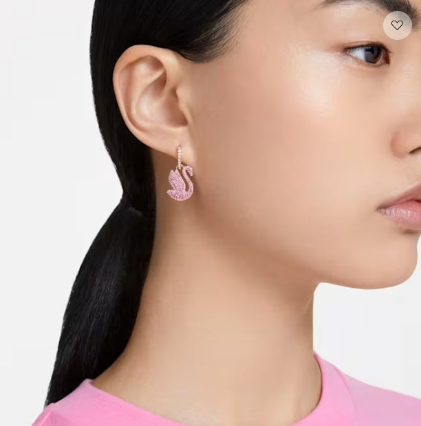 Swan drop earrings