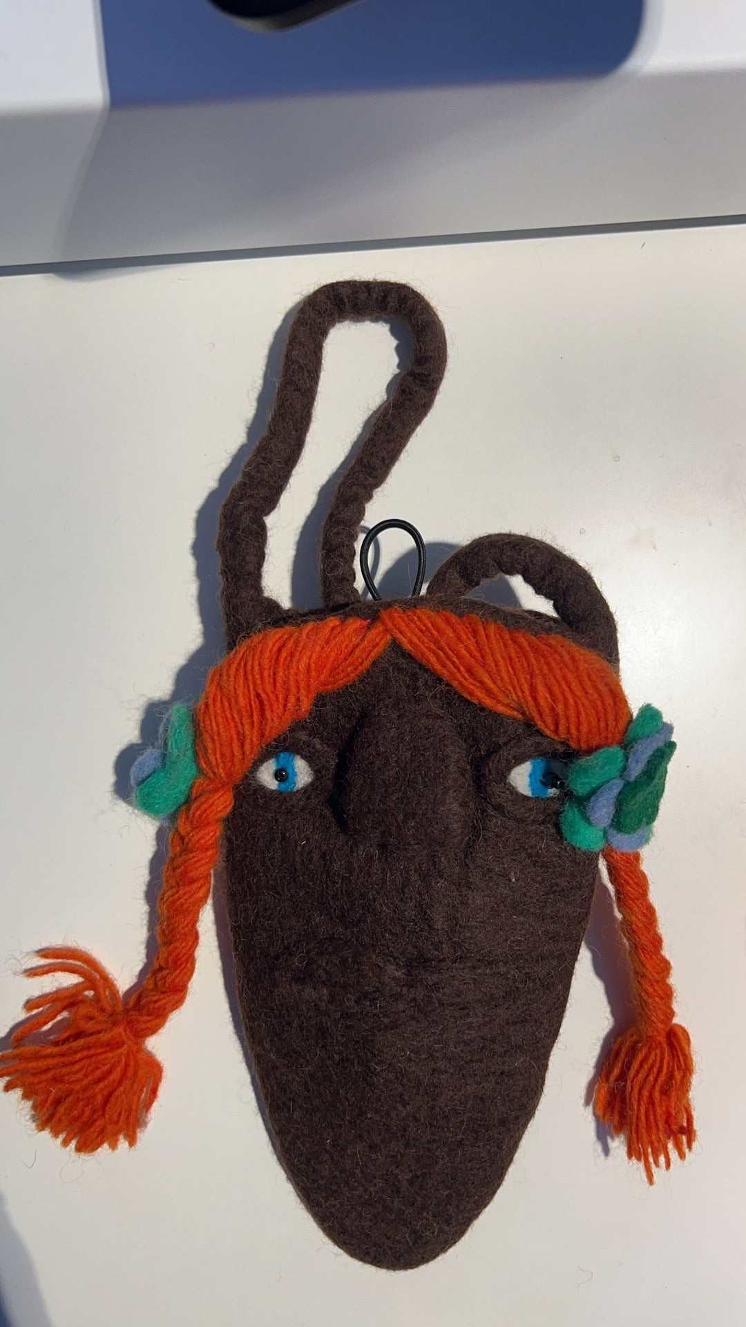 Handmade Wool felt tiny head bag