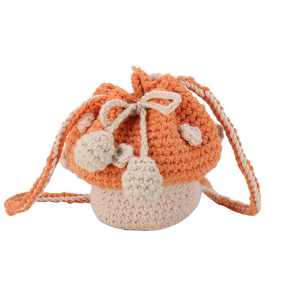Hand-knitted strawberry bag