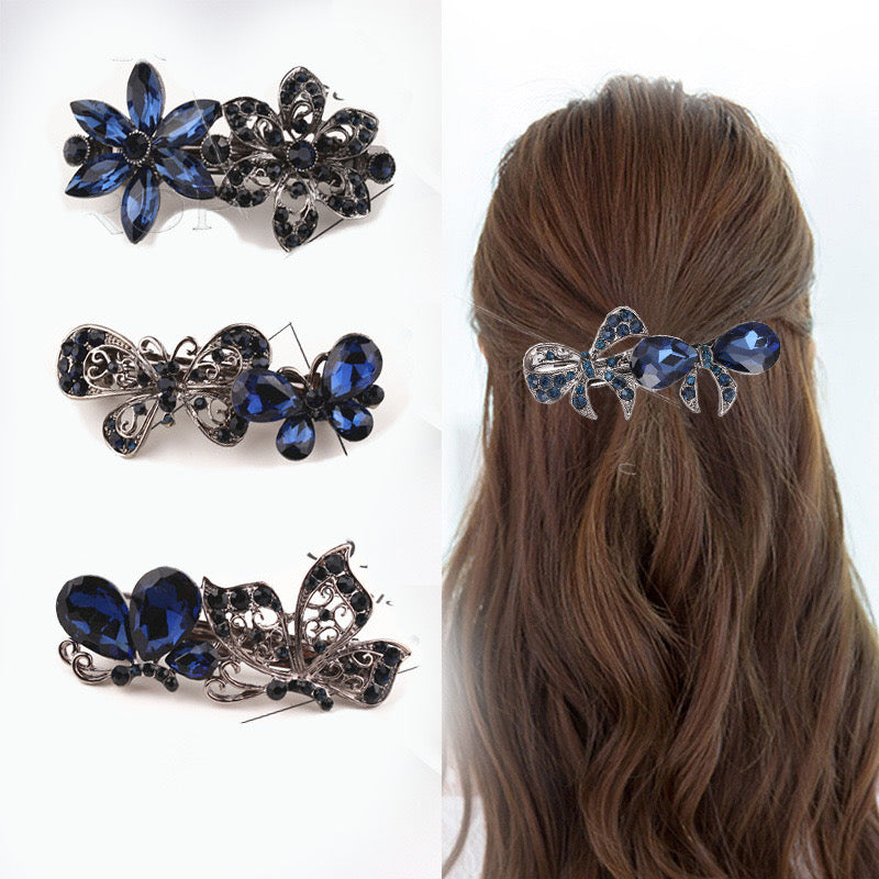 Flower five-tooth rhinestone retro comb headdress hairpin