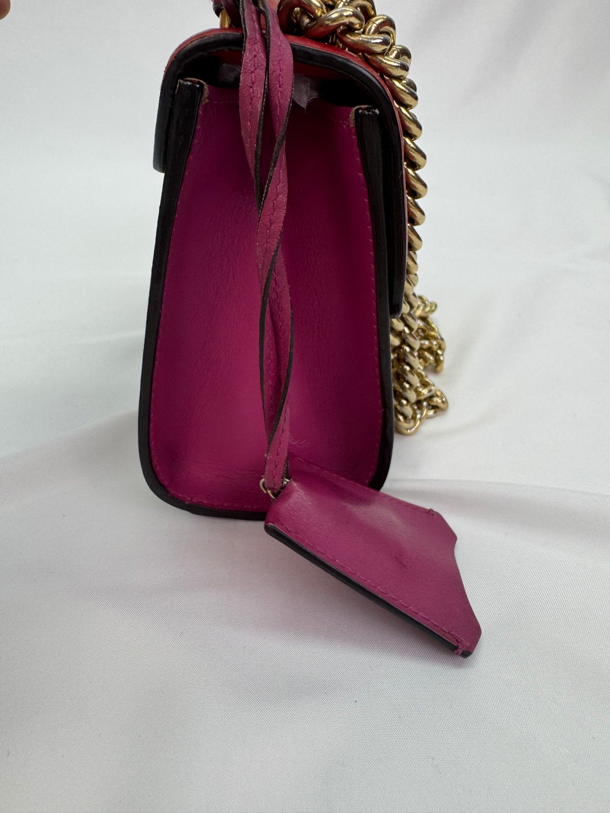 Gucci Beige/Red Small GG Supreme Padlock Crossbody
