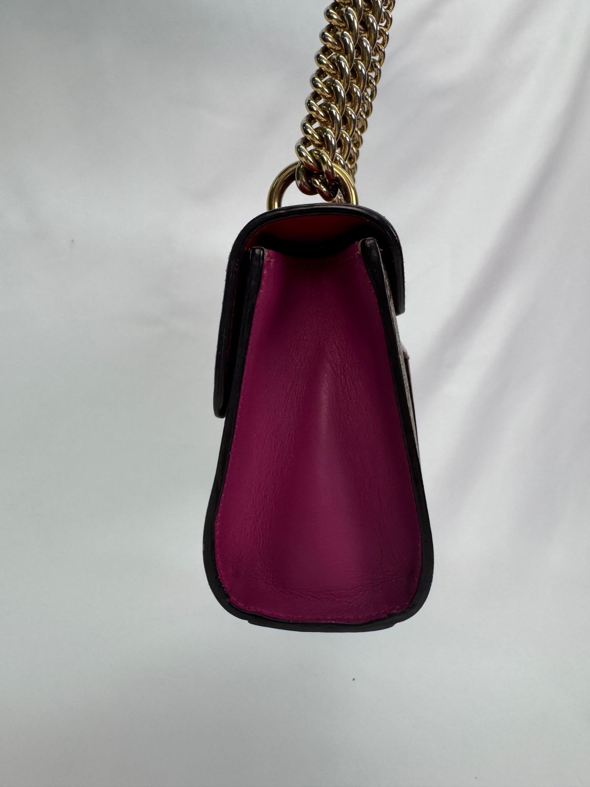 Gucci Beige/Red Small GG Supreme Padlock Crossbody