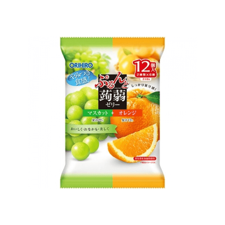 ORIHIRO Jelly Green Grape Orange Flavor 12 Pcs