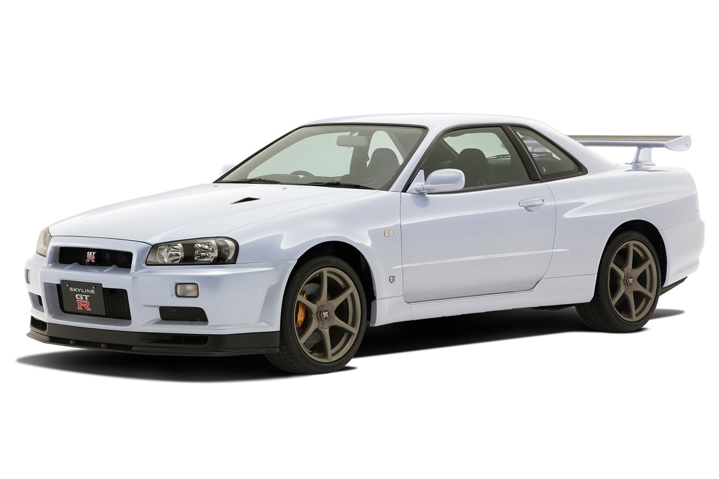 Aoshima The Snap Kit 1/32 Nissan R34 Skyline GT-R White Plastic Model