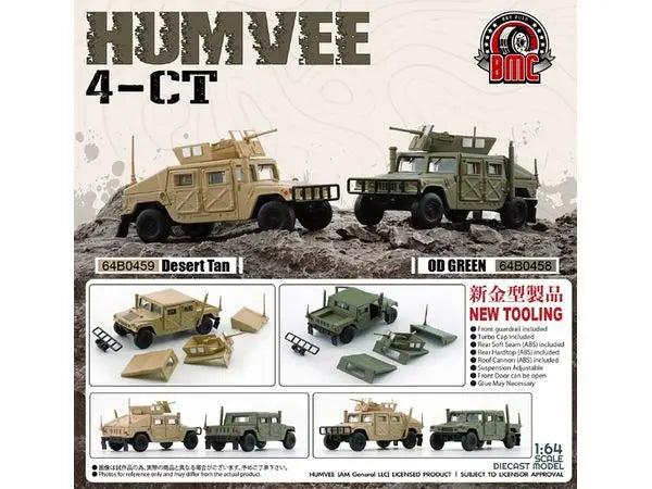 1/64 Humvee 4-Ct Desert Tan