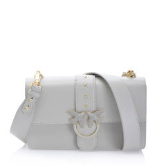 PINKO LOVE ABBRACCIO 1 SILKY-FEEL CALFSKIN STRAP SHOULDER BAG PEYOTE BEIGE 1P21EGY5FF/D08