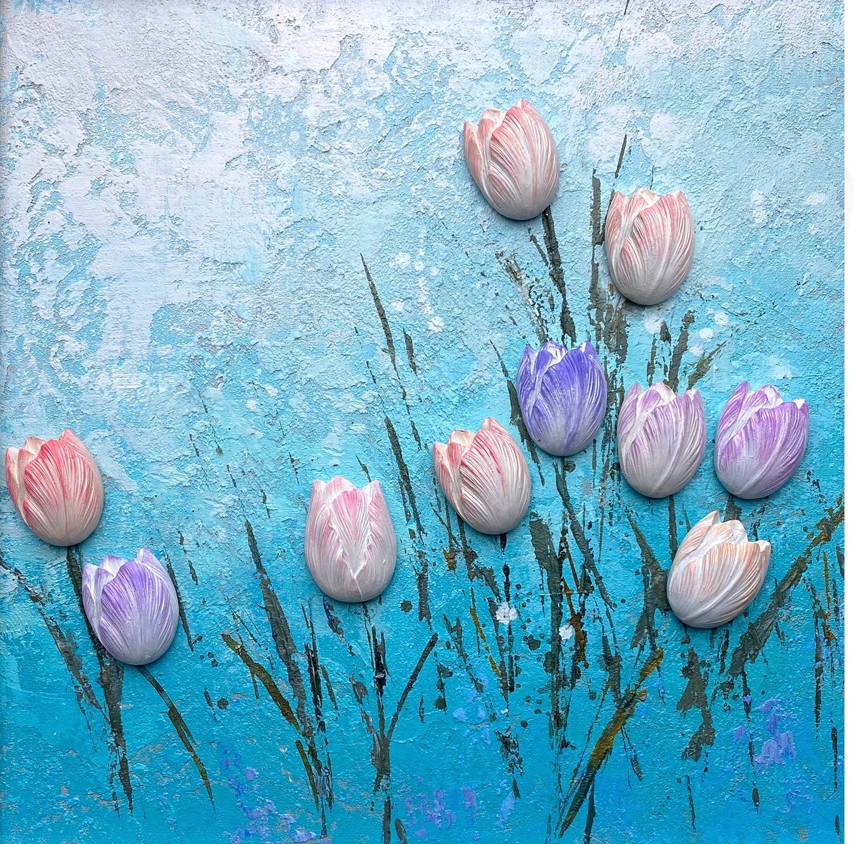 Pink Fragrance quartz sand painting kit 20 by 20 cm finished example