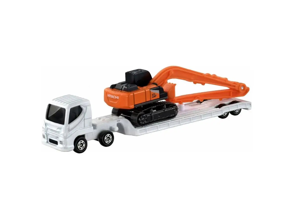 Tomica No.143 Hitachi Construction Machinery Hydraulic Excavator ZX210-7 SLF and Heavy Equipment Transport Vehicle