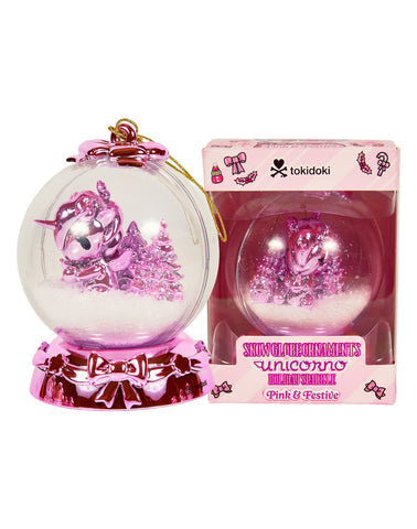 Snow Globe Ornaments Unicorno Holiday Sparkle - Pink & Festive (Special Edition)