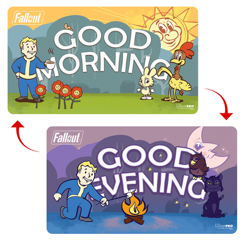 Ultra PRO Fallout Vault Boy Good Morning Good Evening Double-Sided Playmat
