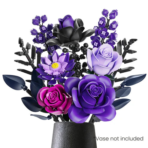 SupreOwls  Purple Roses Bouquet Building Block Set
