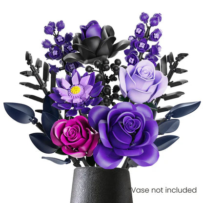 SupreOwls  Purple Roses Bouquet Building Block Set
