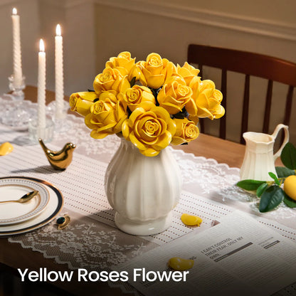 SupreOwls  Yellow Rose Brick Bouquet Building Set