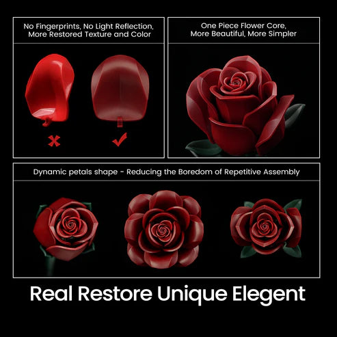 SupreOwls  Burgundy Rose Building Bouquet Set