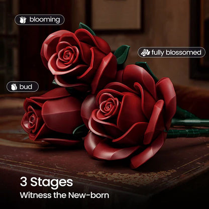 SupreOwls  Burgundy Rose Building Bouquet Set