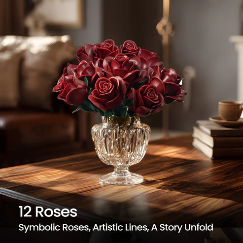 SupreOwls  Burgundy Rose Building Bouquet Set