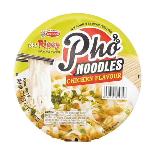 OCM ACECOOK Oh! Ricey Chicken Flavor Pho Instant Rice Noodles Bowl | ACECOOK Oh! Ricey
