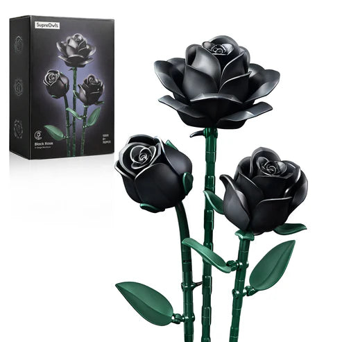 SupreOwls  Three Black Roses Building Block Set