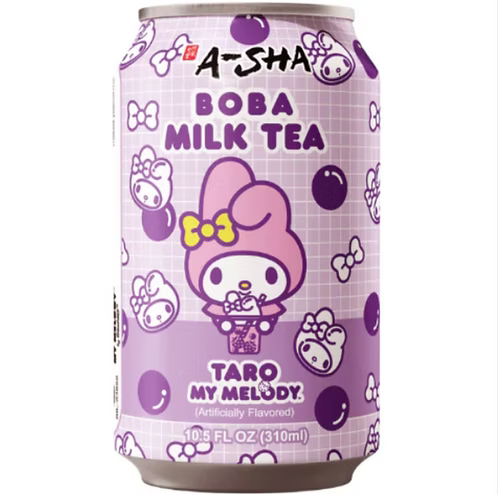 A-Sha Hello Kitty Boba Can - Taro 10.5fl.oz (310ml)