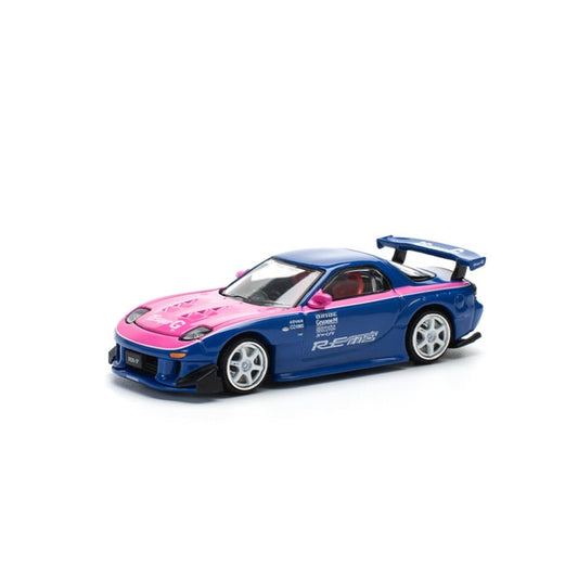 Pop Race 1:64 Mazda RX-7 RE-Amemiya Blue/Pink PR640240