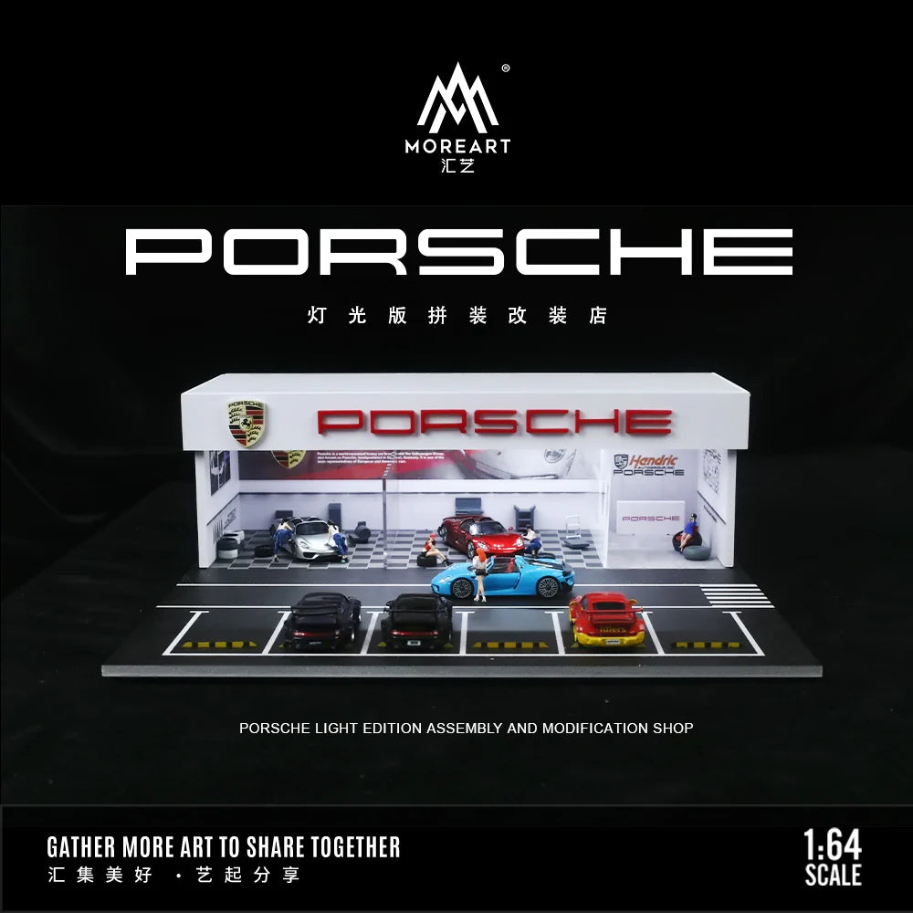 MoreArt PORSCHE MODIFICATION SHOP DIORAMA LIGHTS FOR 1/64 DIECAST CAR BY MOREART 936106
