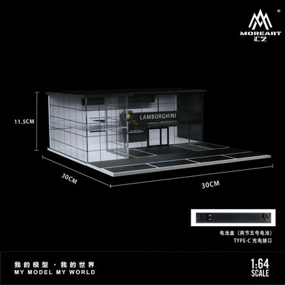 MoreArt LAMBORGHINI SHOWROOM DIORAMA LIGHTS FOR 1/64 DIECAST CAR BY MOREART MO936013