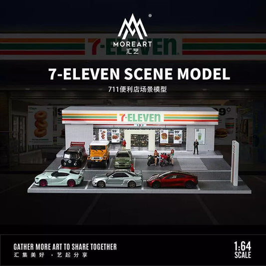 MoreArt 7-11 CONVENIENT SHOP STORE LIGHTED DIORAMA FOR 1/64 DIECAST CARS BY MOREART