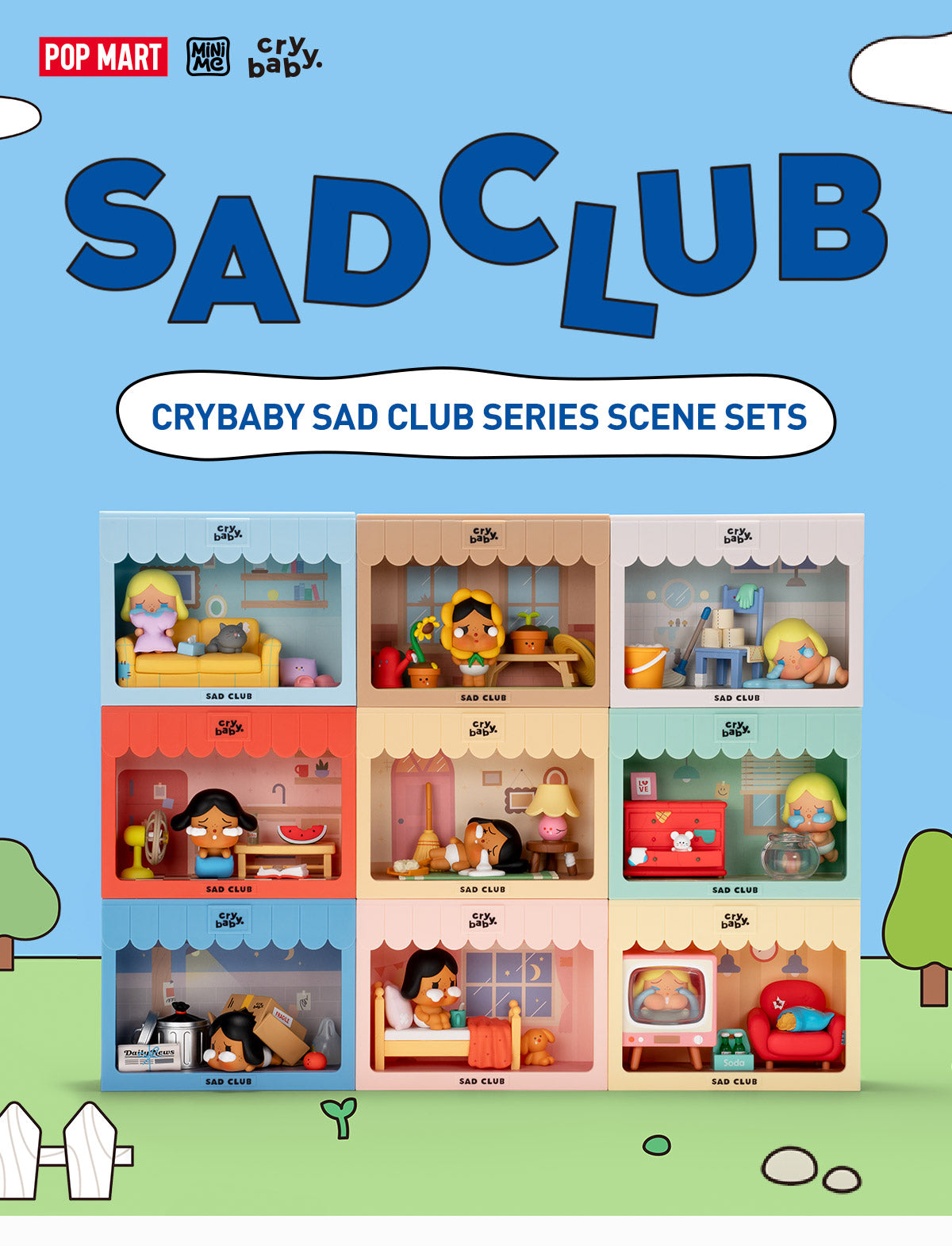 PopMart CRYBABY Sad Club Series Scene Sets