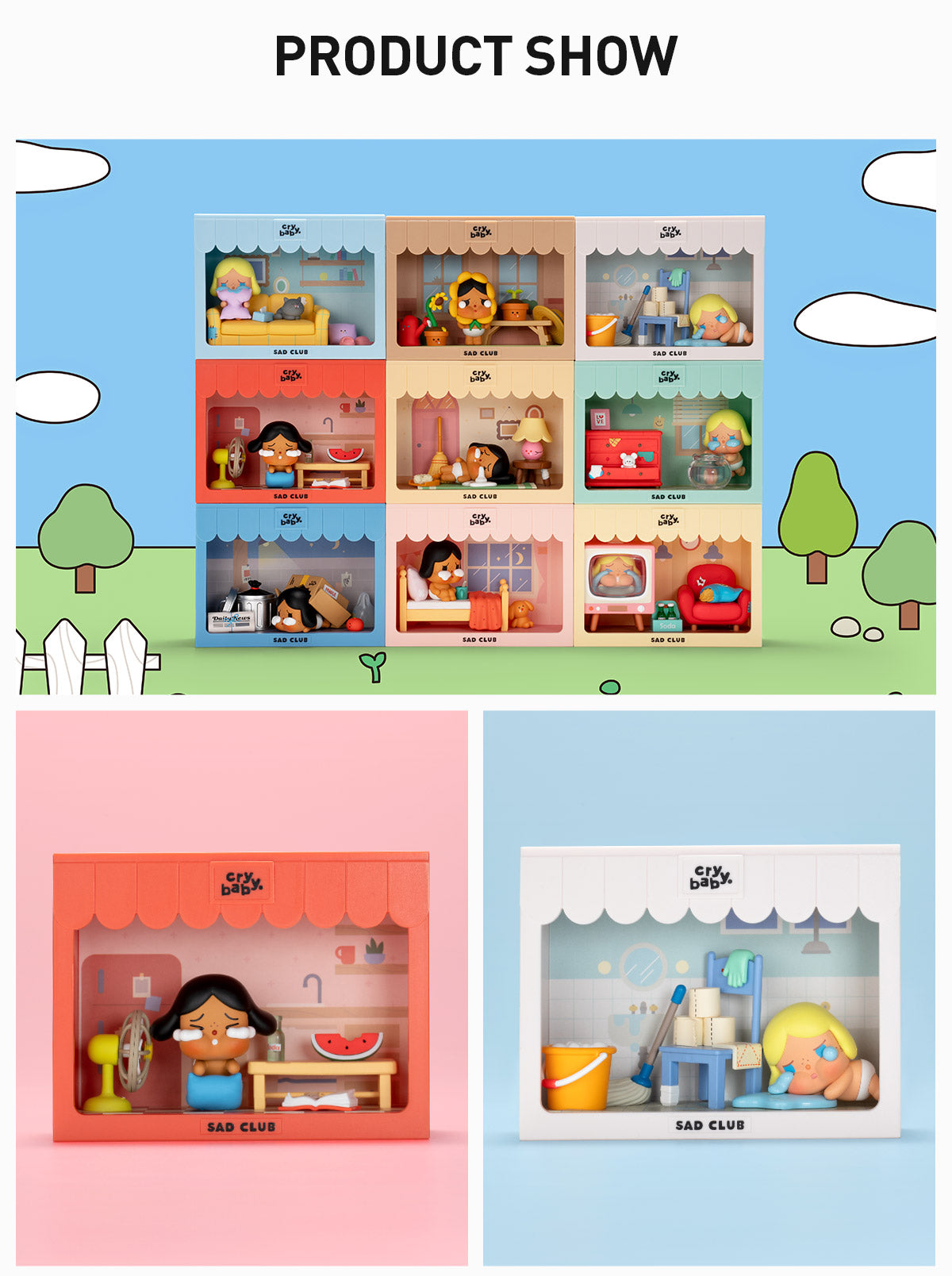 PopMart CRYBABY Sad Club Series Scene Sets