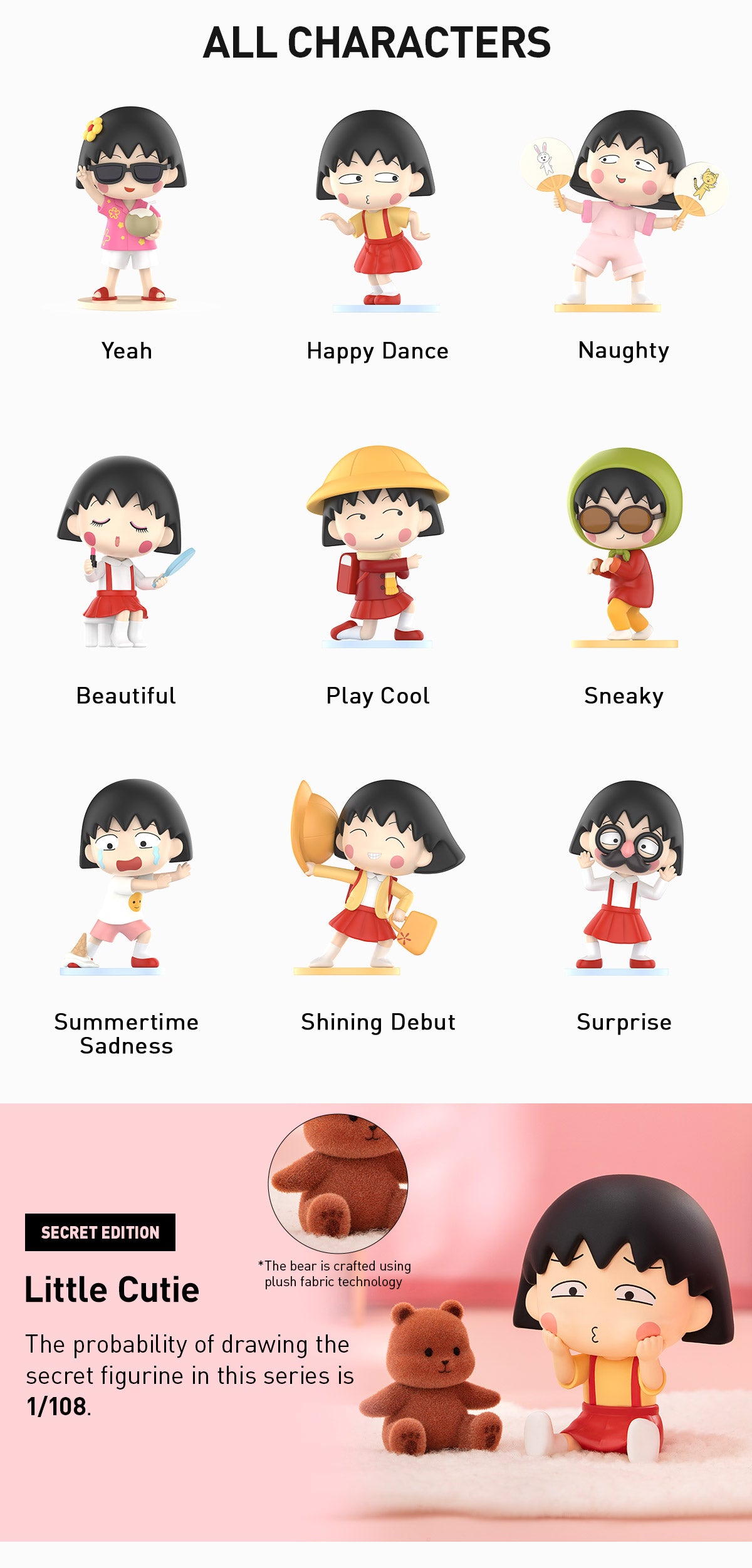 Popmart Chibi Maruko-chan's Quirky Adventures Series Figures Blind Box