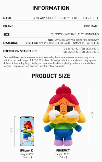 Pop Mart Vinyl Plush Doll - Crybaby Cheer Up Baby Figure