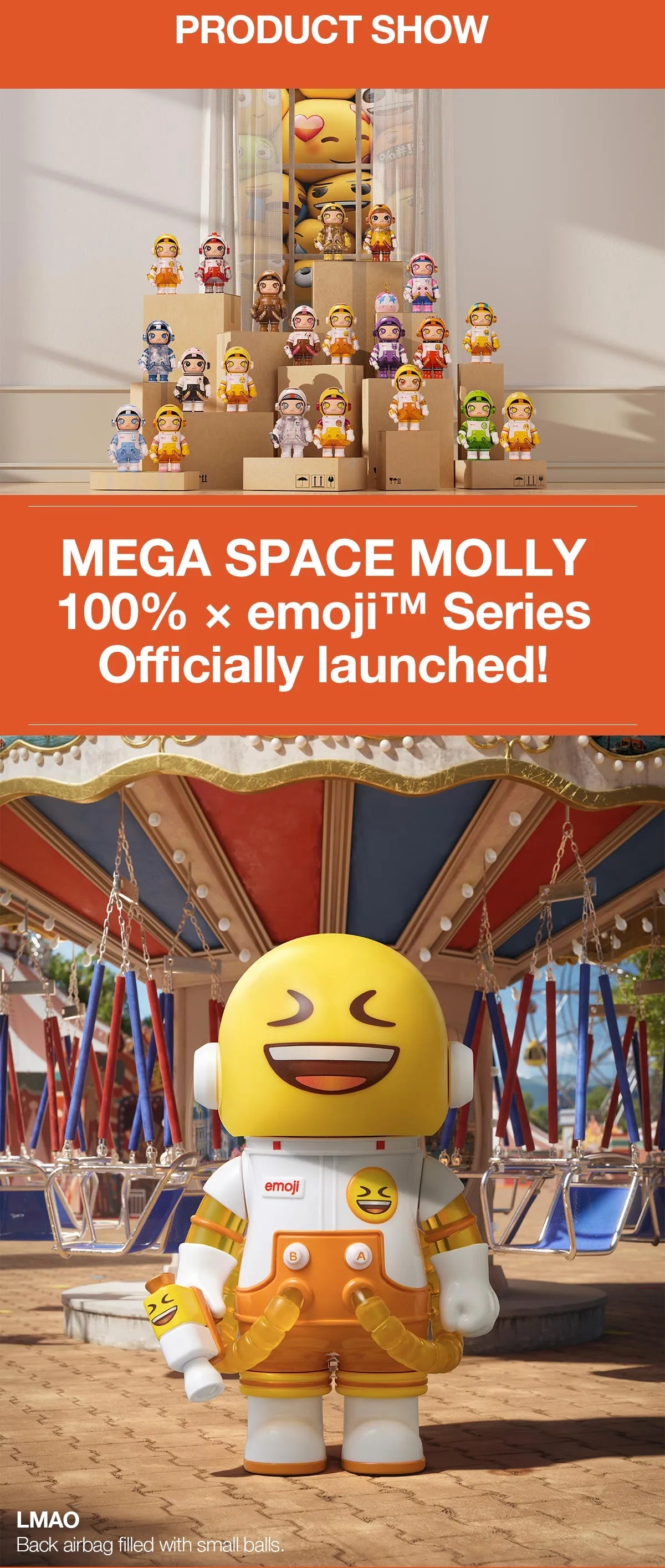 Pop Mart MEGA SPACE MOLLY 100% × emoji Series