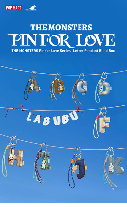 POP MART THE MONSTERS Pin for Love Series- Letter Pendant Blind Box (Blue Box N-Z)
