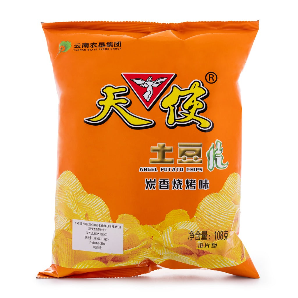 Angel Potato Chips Charcoal Grilled BBQ Flavor 108g