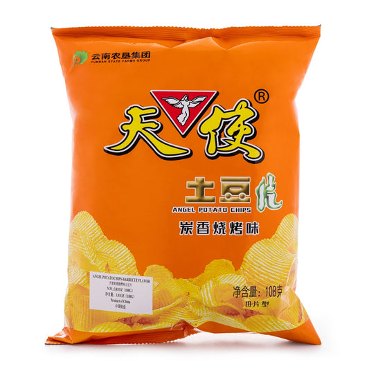 Angel Potato Chips Charcoal Grilled BBQ Flavor 108g