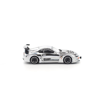 Pop Race 1:64 Top Secret GT300 Supra Silver Chrome PR640325 - official product view 2