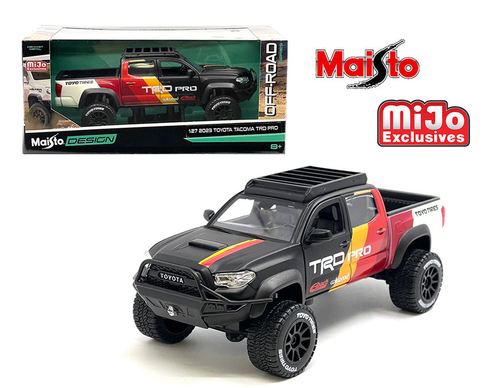 M&J Maisto 1:24 Toyota Tacoma TRD Off Road TRD Pro – Matte Black – Maisto Design – Mijo Exclusives