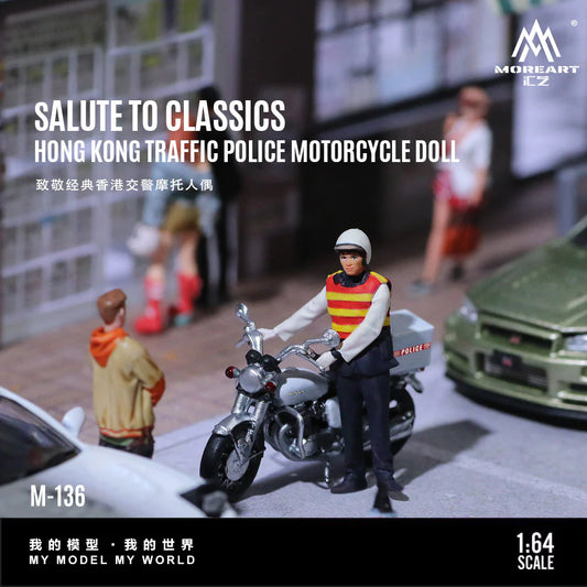 MoreArt 1:64 SALUTE TO CLASSICS HONG KONG TRAFFIC POLICE MOTORCYCLE DOLL MO222136