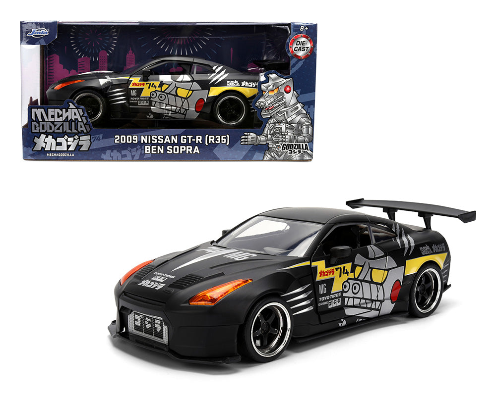 Jada 1:24 Mechagodzilla 2009 Nissan GT-R R35 Ben Sopra – Matte Black – Hollywood Rides